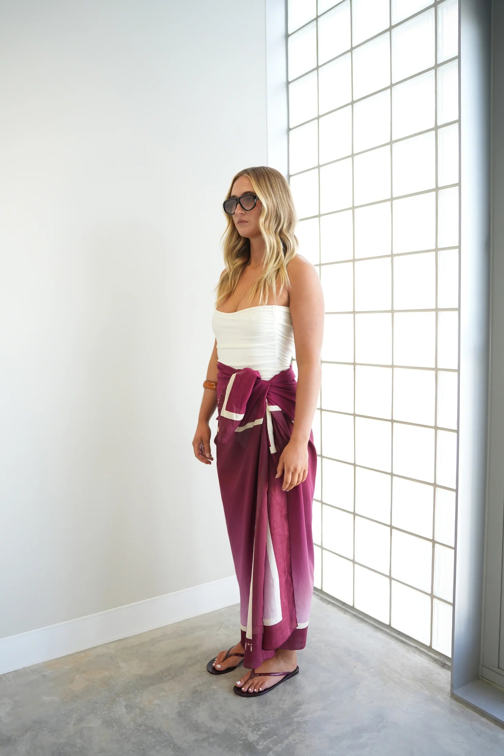 Mia Capri - Sarong in Plum