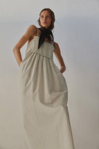 Foemina - Sloane Dress in Basil Stripe Seersucker