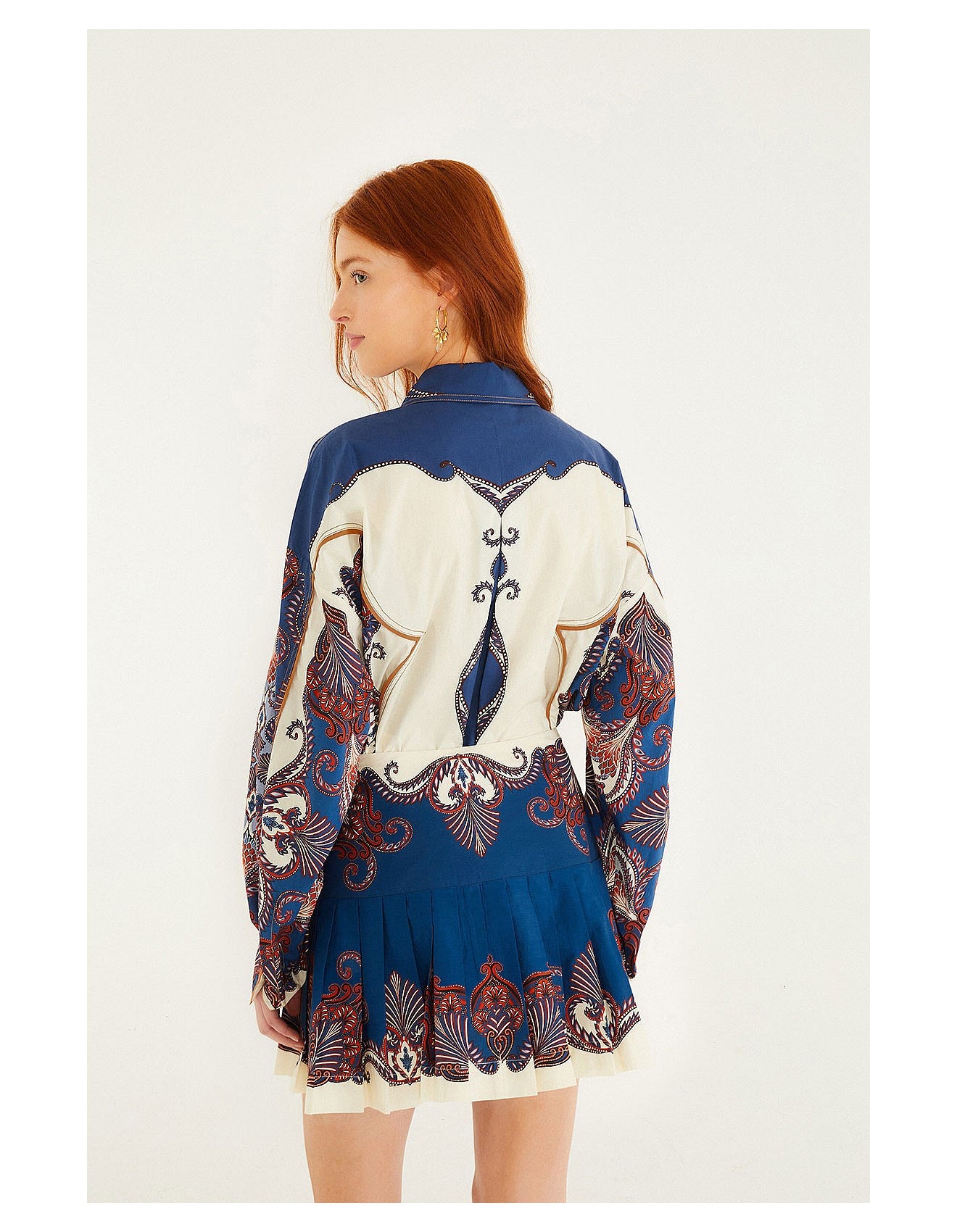 Farm Rio - Arabesque Scarf Pleated Mini Skirt