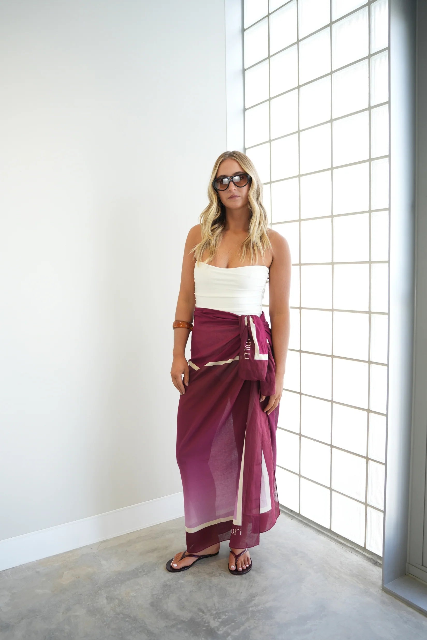 Mia Capri - Sarong in Plum