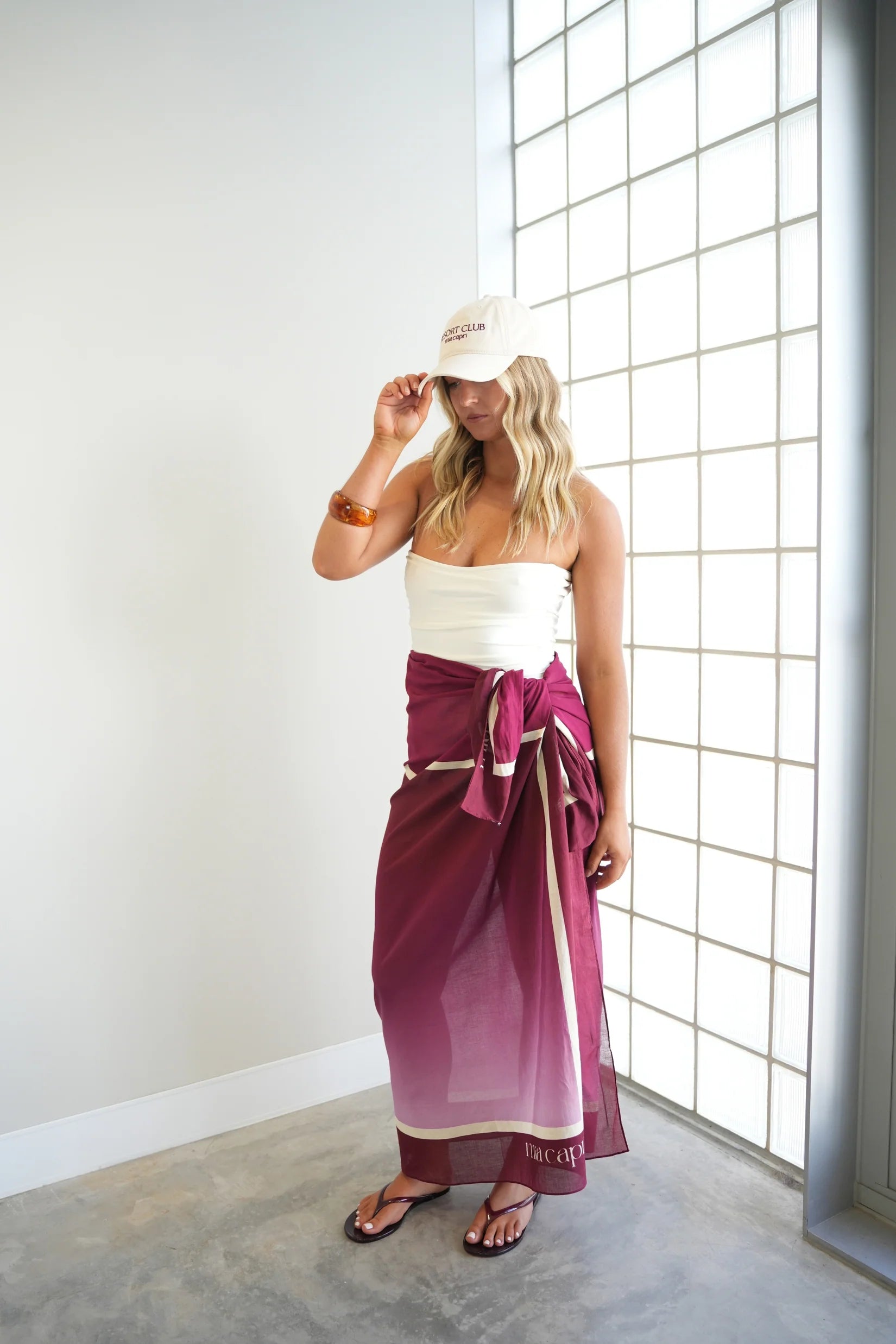 Mia Capri - Sarong in Plum