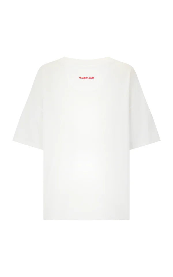 Araminta James - Tropiques Oversized Tee in Warm White