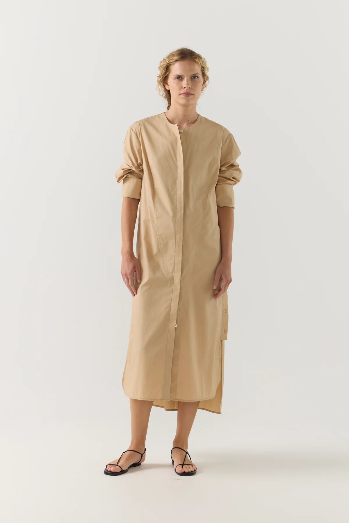 Foemina - Celine Dress in Sand Poplin