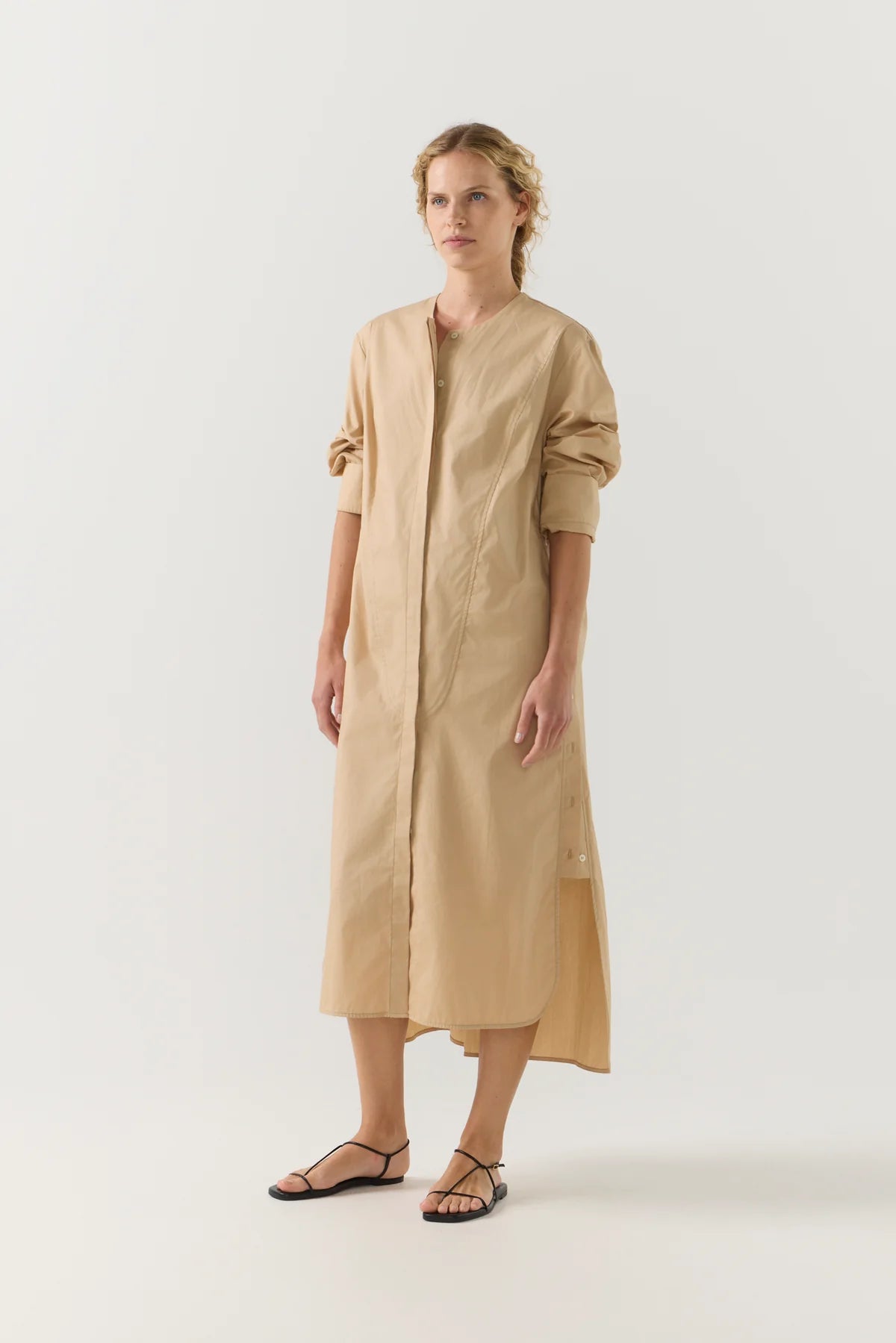Foemina - Celine Dress in Sand Poplin