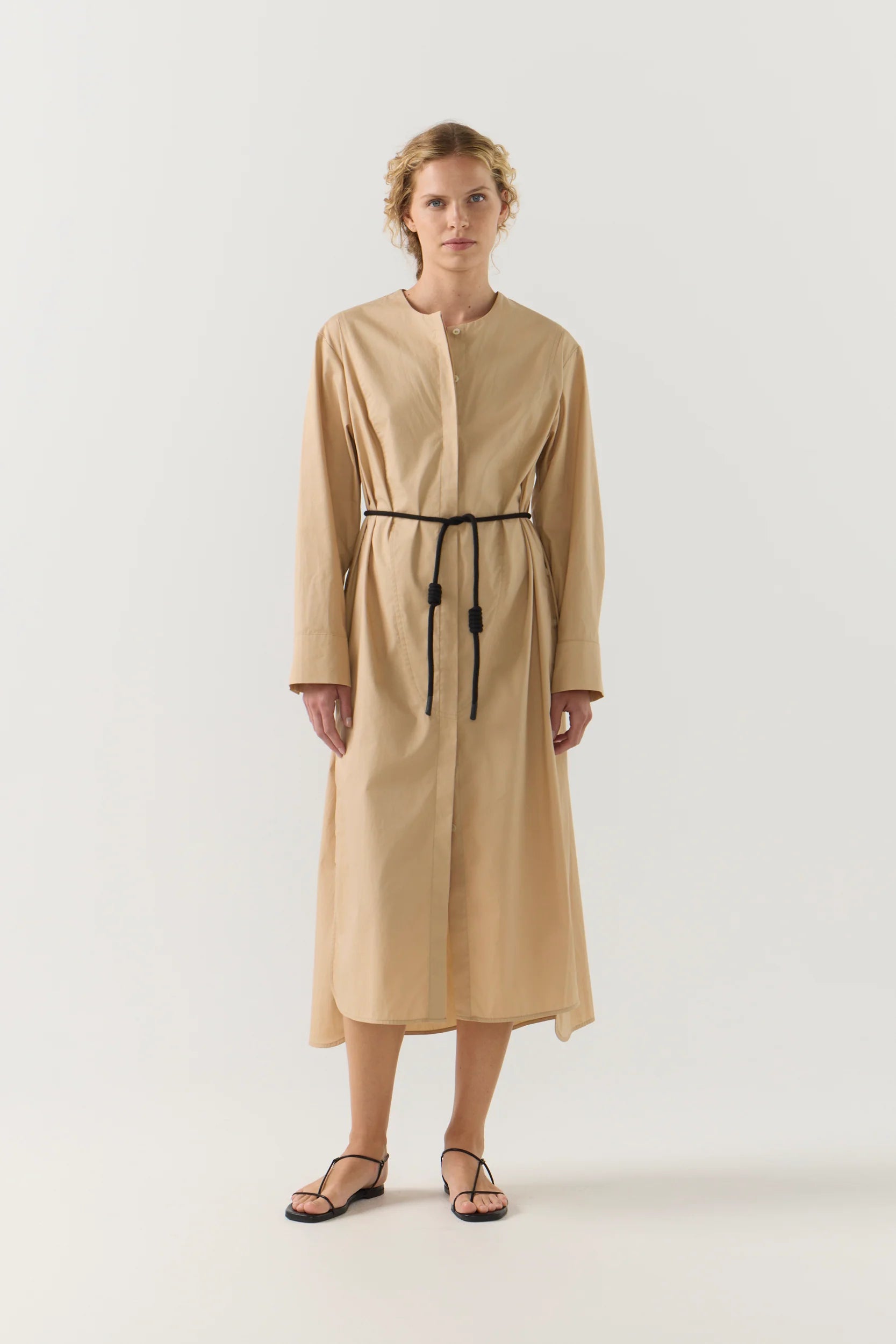 Foemina - Celine Dress in Sand Poplin