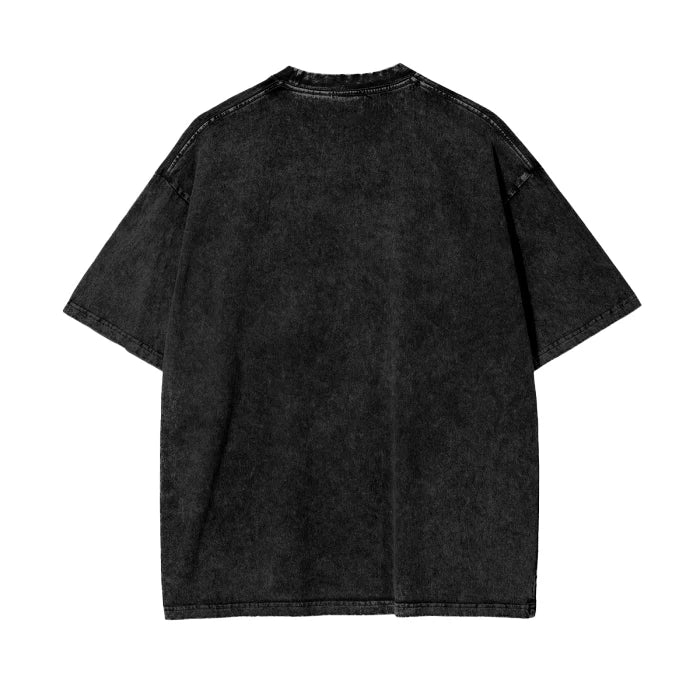 Maku - Caravan Baddie Oversize Tee in Black Acid Wash