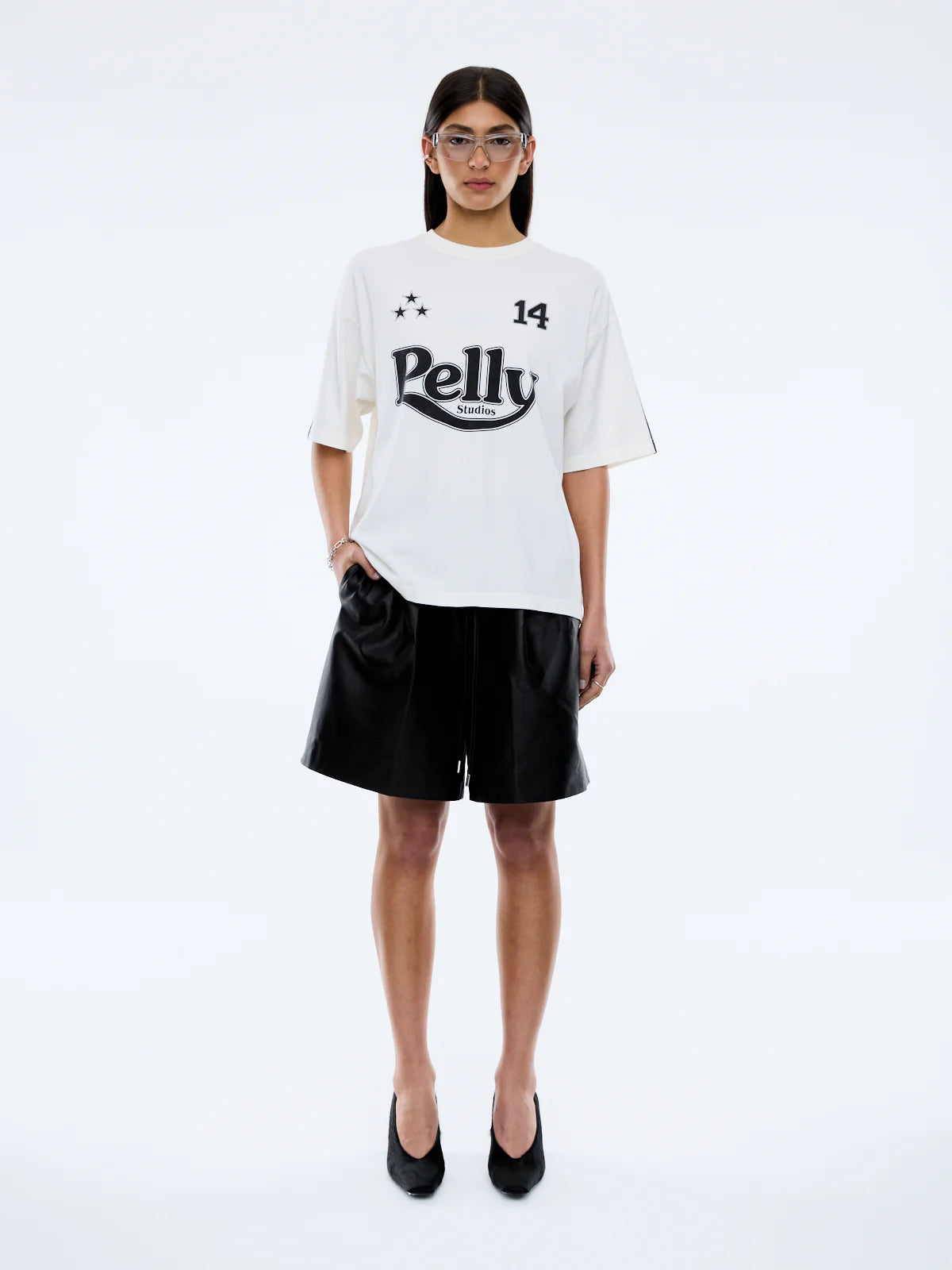Ena Pelly - Racing Pelly Scoop Tee in White