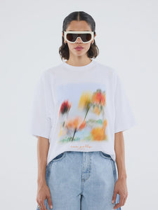 Ena Pelly - Blurred Daisy Frame Tee in White