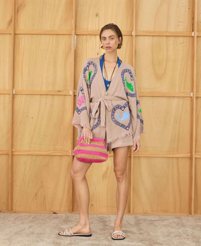 Cie Cie - Robe Short Set in Tan Sardine