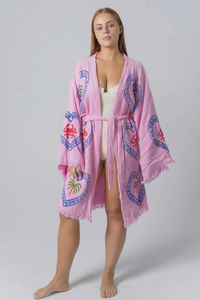 Cie Cie - Orchid Bloom Midi Robe in Palm Tree