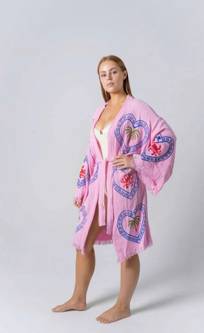 Cie Cie - Orchid Bloom Midi Robe in Palm Tree