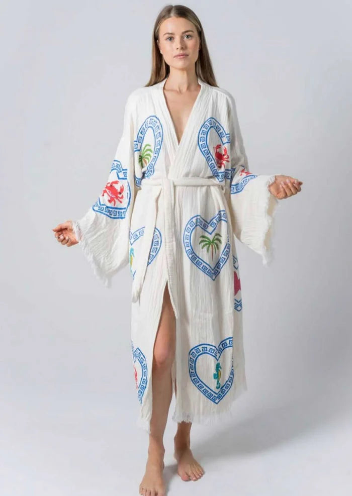 Cie Cie - Long Multi Motif Robe in Natural