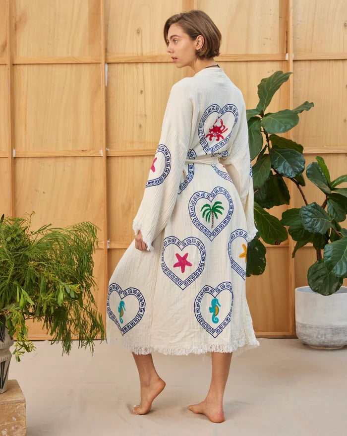 Cie Cie - Long Multi Motif Robe in Natural