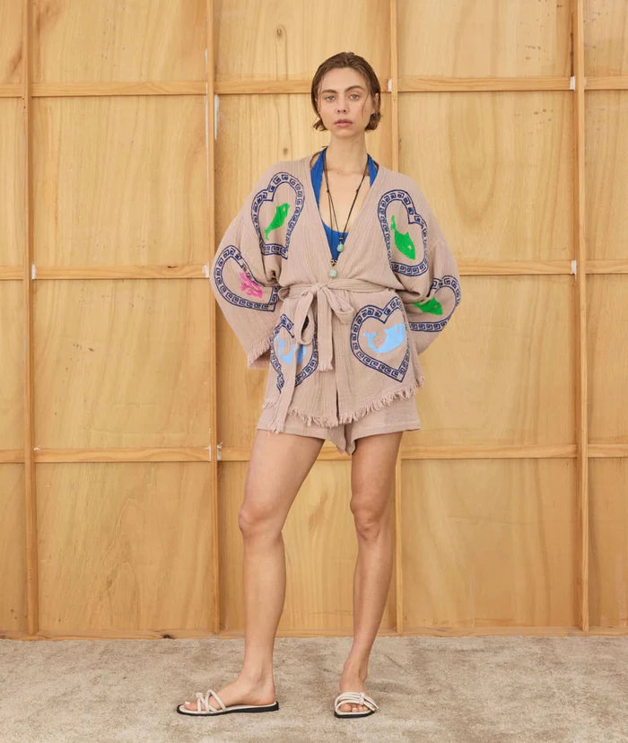 Cie Cie - Robe Short Set in Tan Sardine