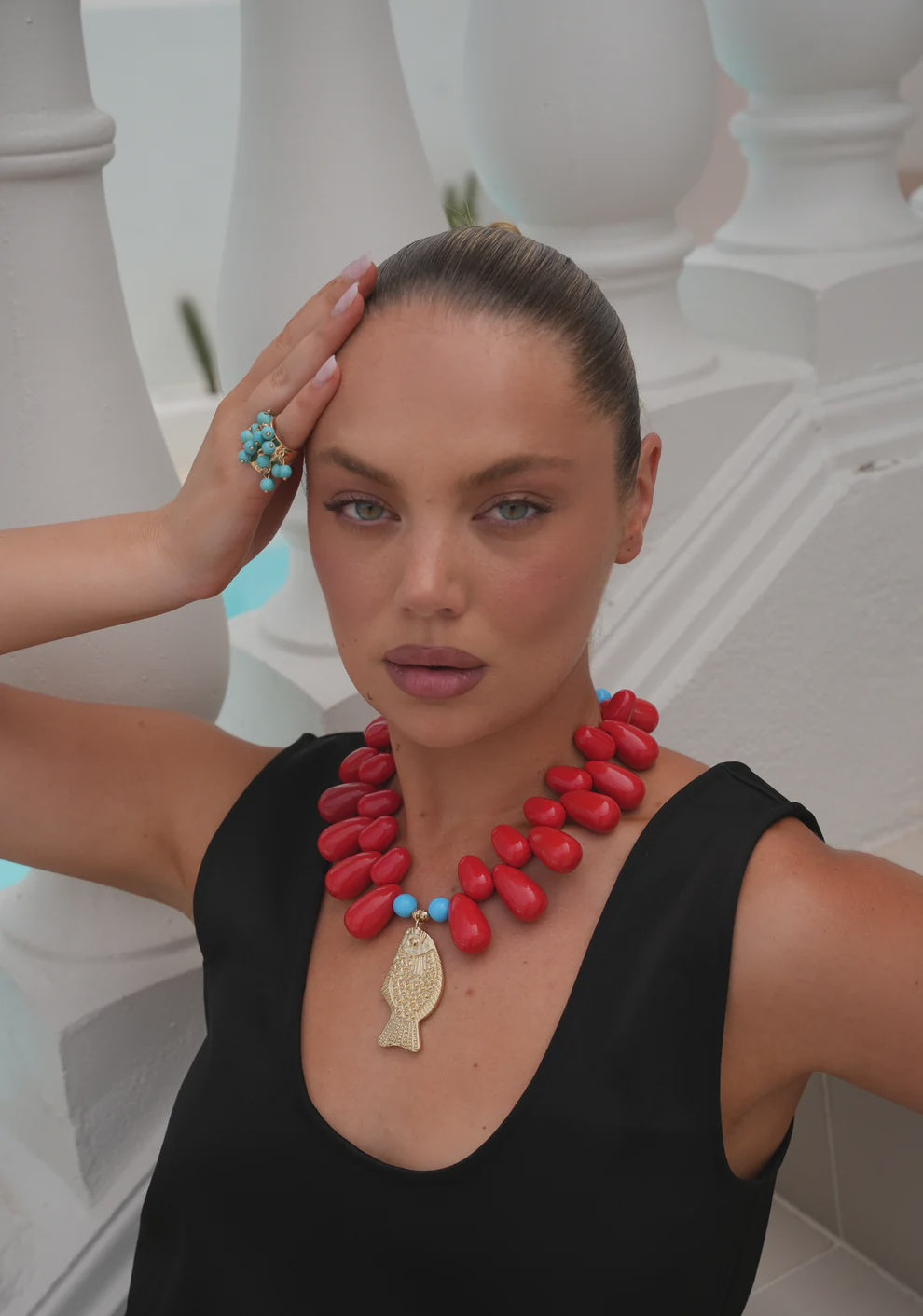 Chrissy L Jewellery - Eternal Necklace in Red