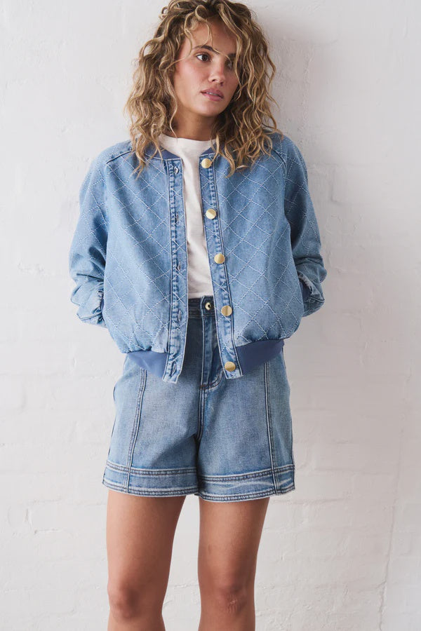 Kireina - Sabrina Bomber in Check Stitch