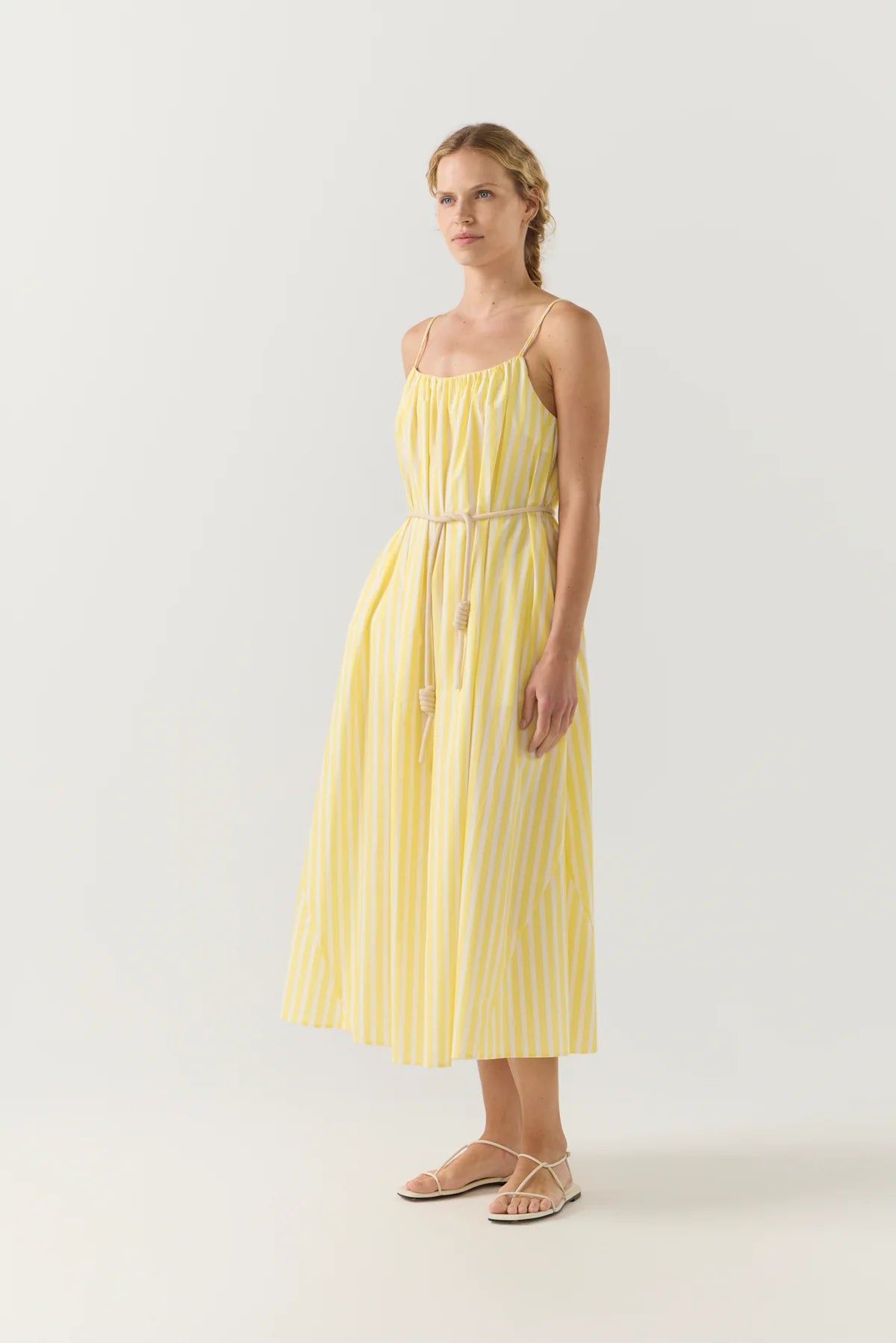 Foemina - Maddie Dress in Lemon Stripe