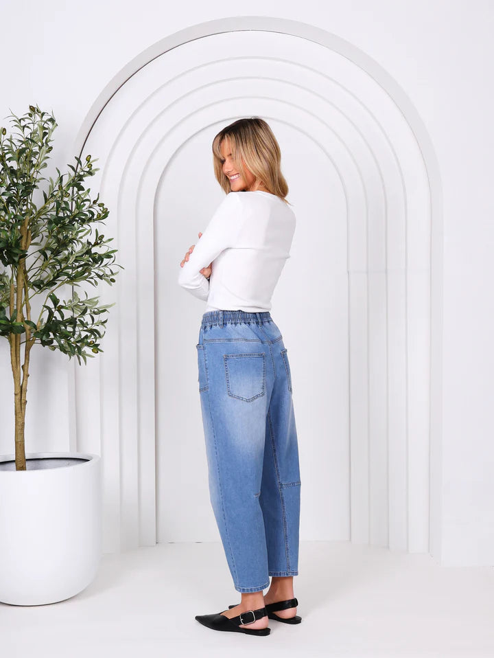 Monaco - Leo Barrel Jean in Denim