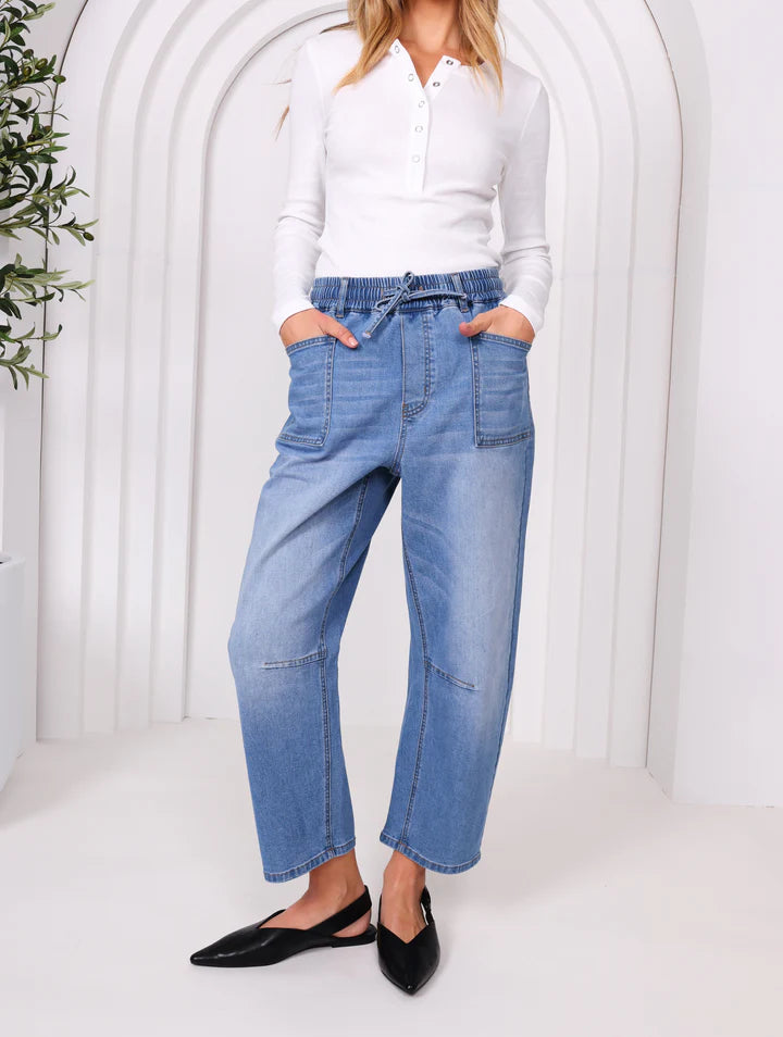 Monaco - Leo Barrel Jean in Denim