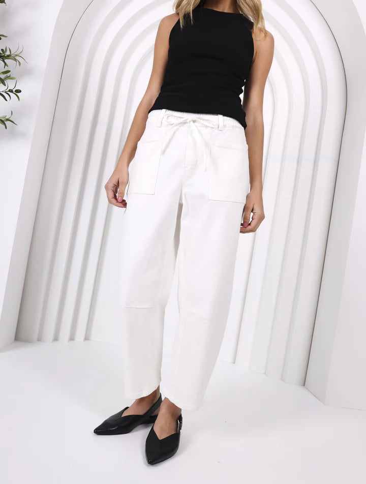 Monaco Jeans - Leo Barrel Jean in White