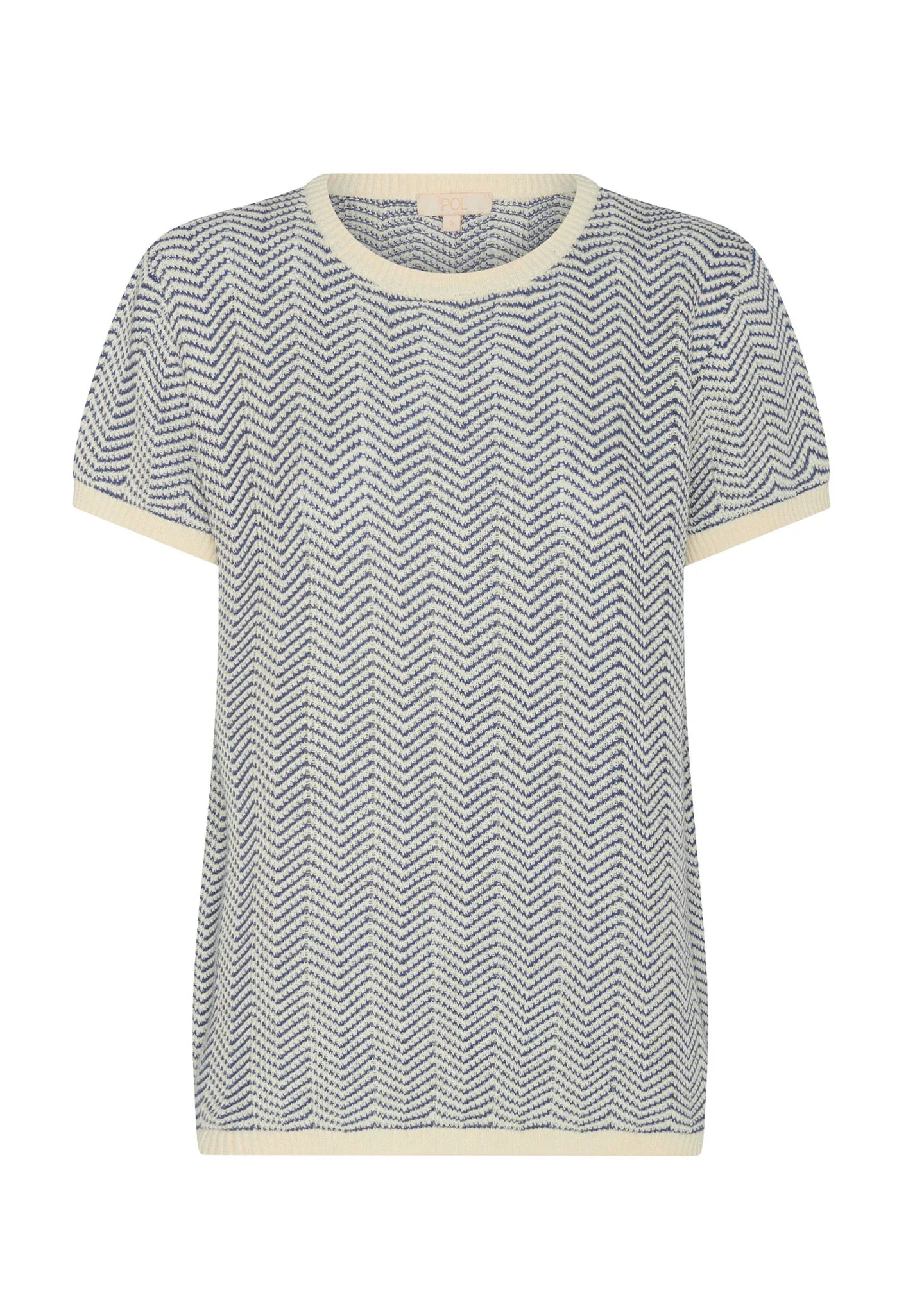 POL - Jules Knit Tee in Blue/Ivory