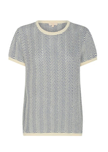 POL - Jules Knit Tee in Blue/Ivory