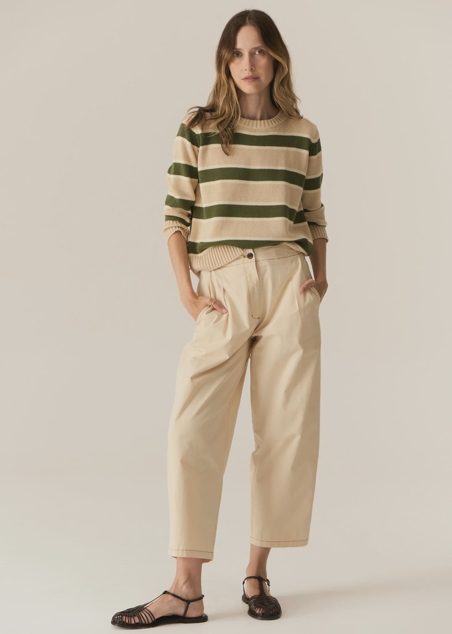 POL - Avid Barrel Pant in Pebble