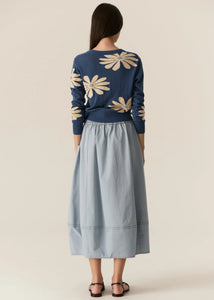 POL - Lask Daisy Cardigan in Blue/Ecru