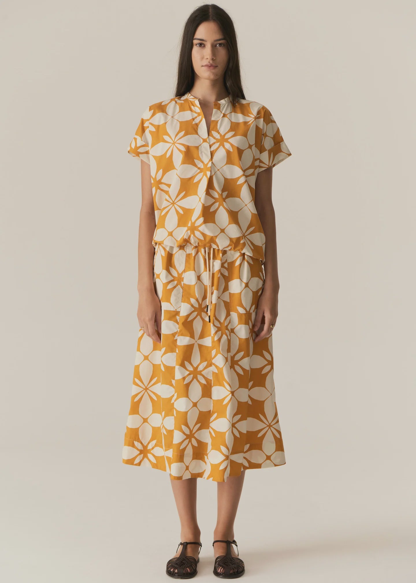 POL - Turin Shirt with Cord in Saffron