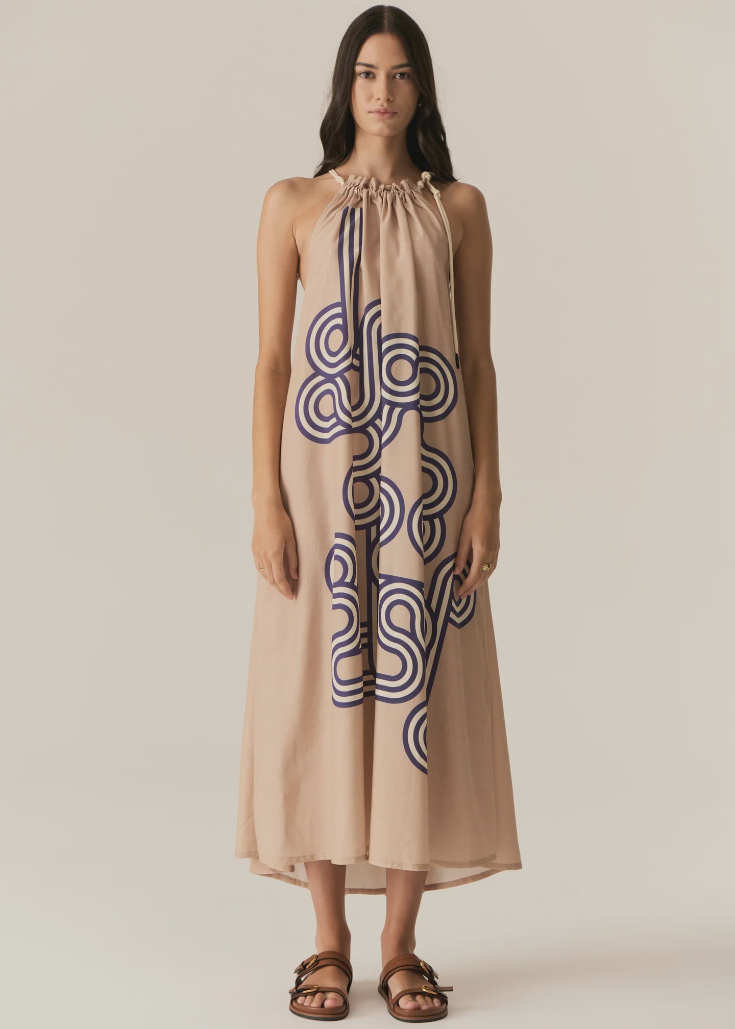 POL - Alter Tie Dress in Pebble Alter