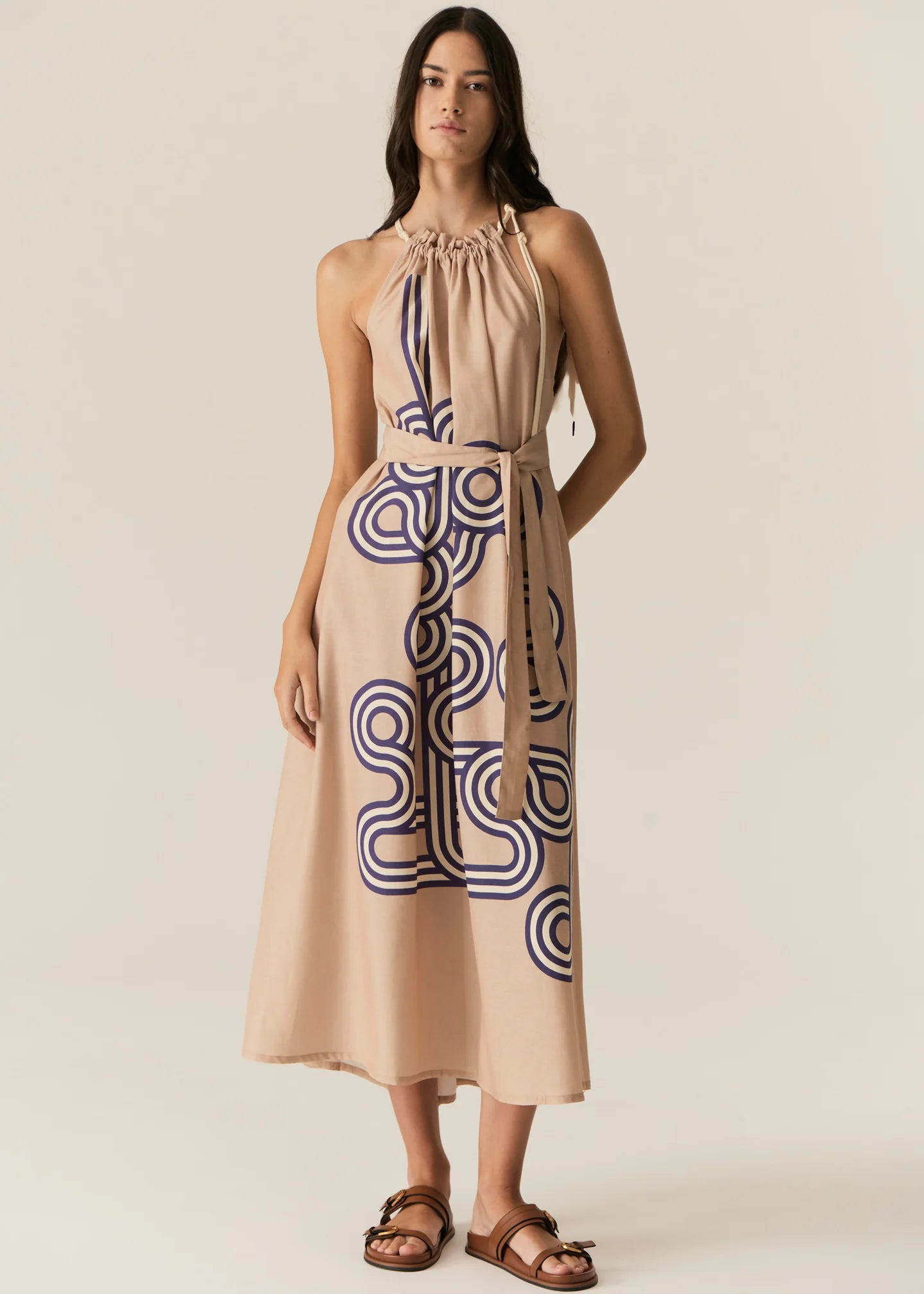 POL - Alter Tie Dress in Pebble Alter