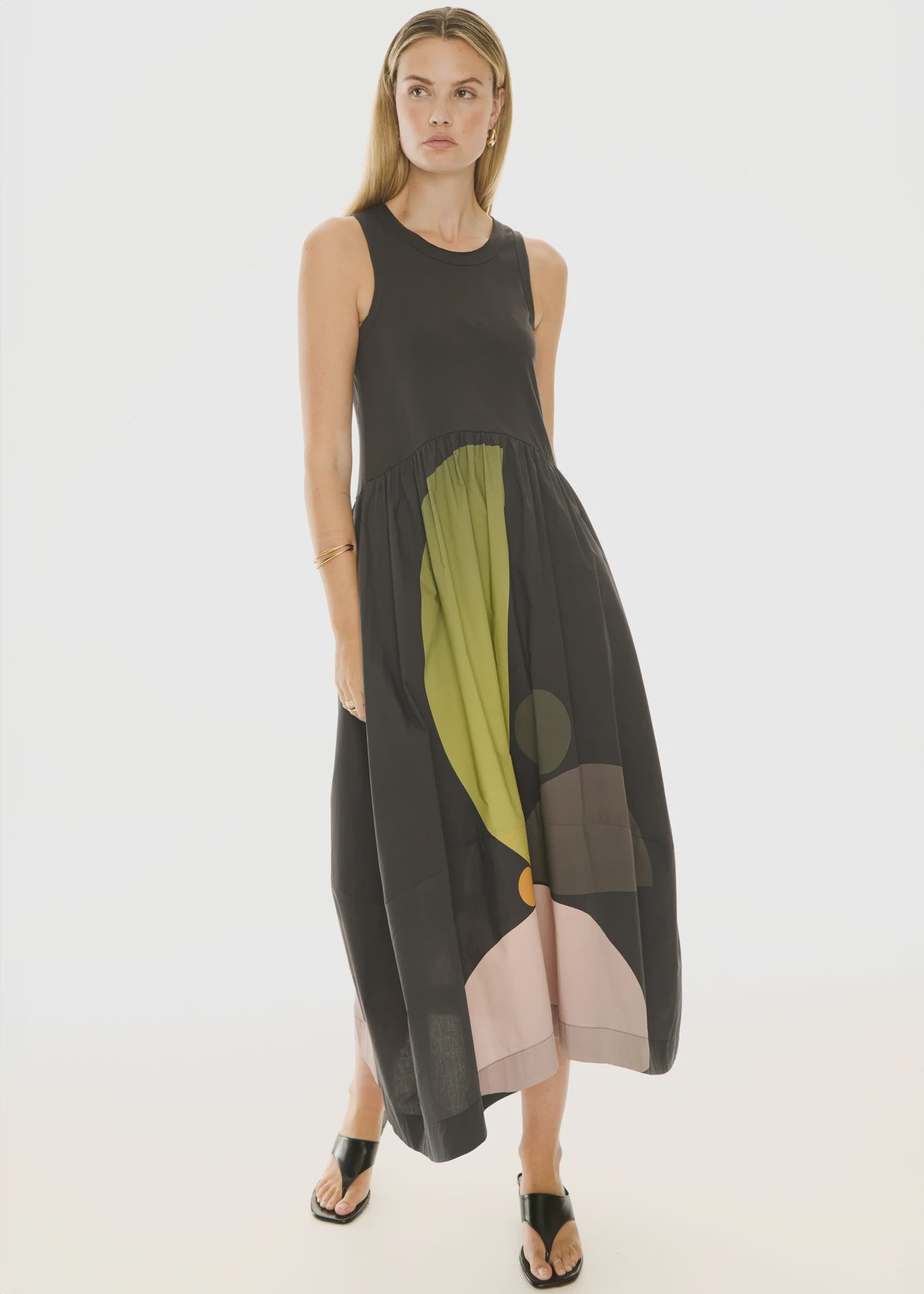 Pol - Belle Print Tank Dress in Art Print