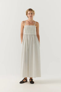 Foemina - Sloane Dress in Basil Stripe Seersucker