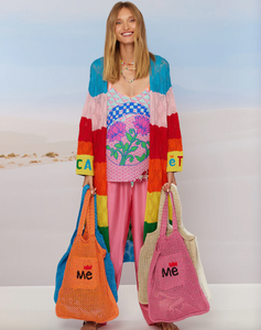 Me369 - Remi Crochet Shopper Bag in Pink