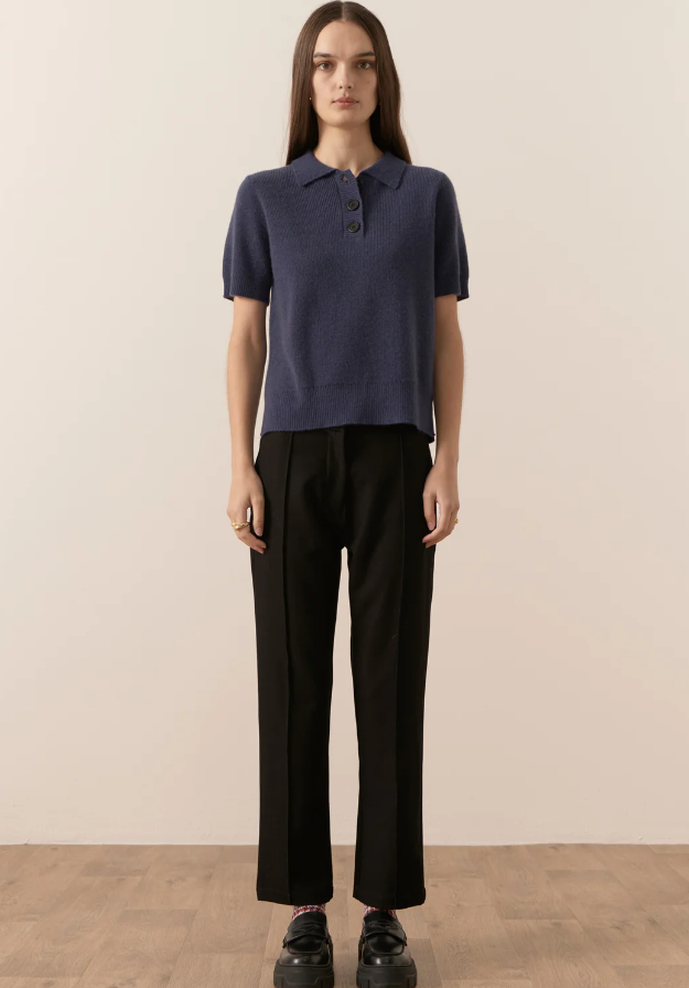 POL - Willow Cashmere Polo in Marine