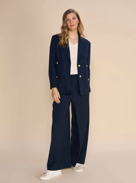 Mos Mosh - Fleur Cello Pant in Salute Navy