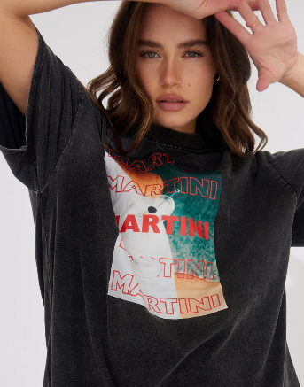 Peach & Parla - Martini T-Shirt in Grey