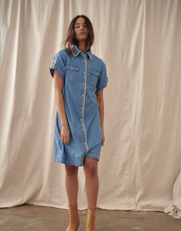 Kireina - Simone Dress in 70's Blue