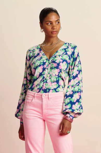 POM - Blouse in Lilies Blue