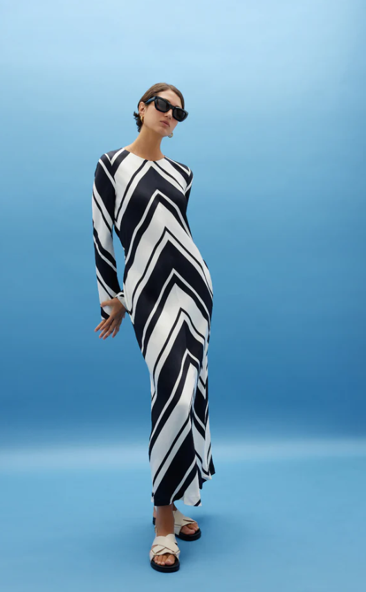 Kinney - Georgia Dress in Chevron