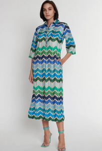 Ana Alcazar - Casual Shirt Dress in Zig-Zag