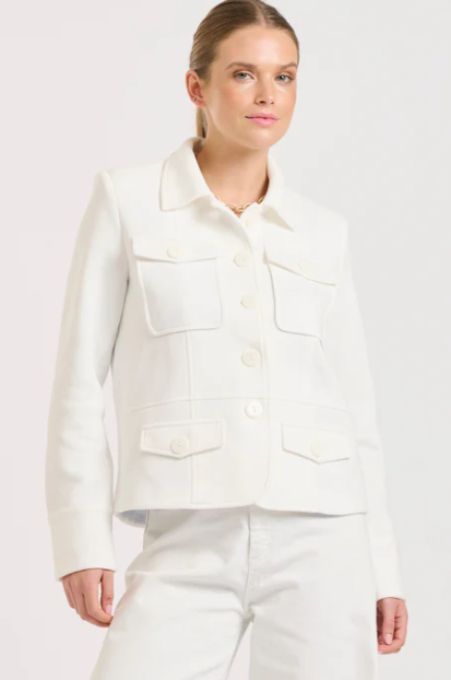 Shirty - Hemming Scuba Jacket in Club White