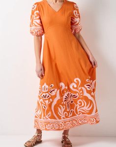 Walnut - Santorini Dress in Tangerine