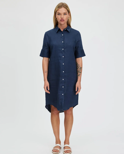 FWRD - Hettie Shirt Dress in French Navy