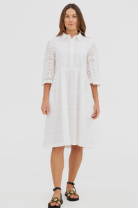 Waldrey - Scarlett Midi Dress in White