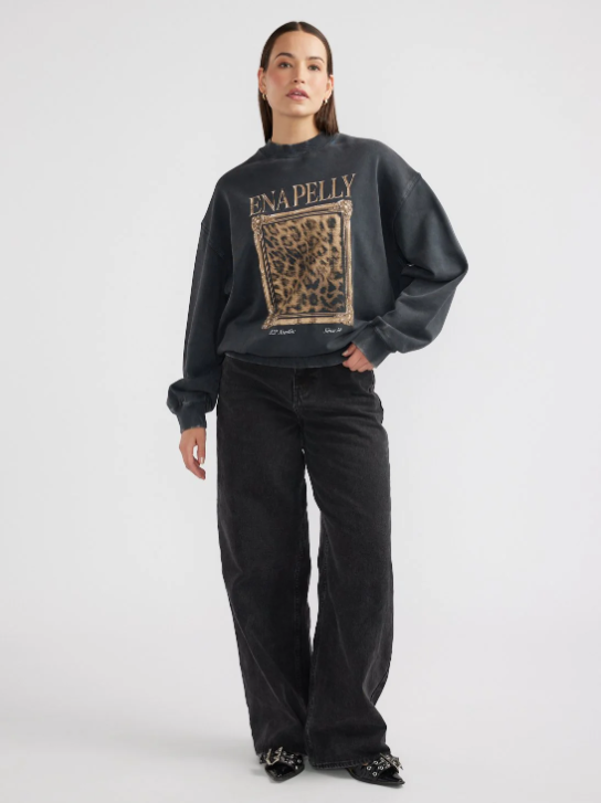 Ena Pelly - Revere Sweatshirt in Vintage Black