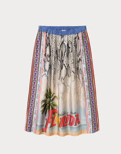 Me369 - Vanessa Printed Snake Midi Skirt