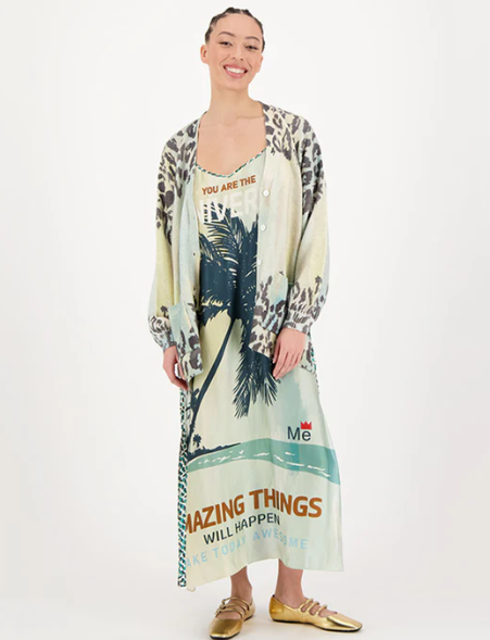 Me369 - Liv Long Printed Safari Cardigan