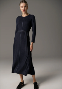 POL - Lara Dress Lurex in Blue/Ink