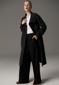 POL - Ruben Draped Coat in Charcoal